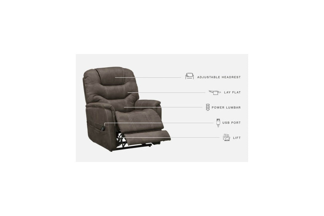 Ballister Espresso Power Lift Recliner - 2160412 - Lara Furniture