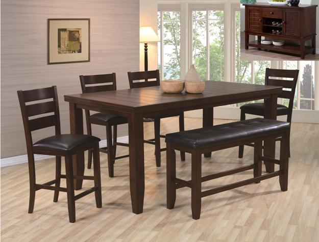 Bardstown Cherry Counter Height Dining Set - Lara Furniture