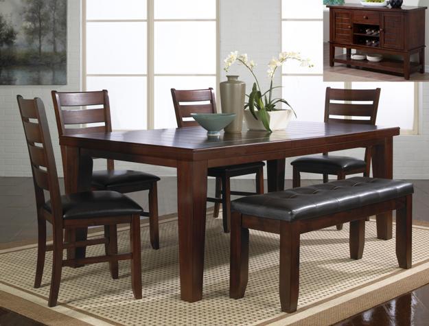 Bardstown Cherry Extendable Dining Set - Lara Furniture