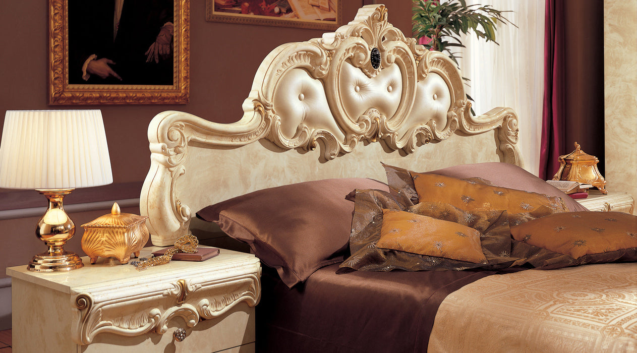 Barocco Bed Ivory, Camelgroup Italy Queen - Lara Furniture