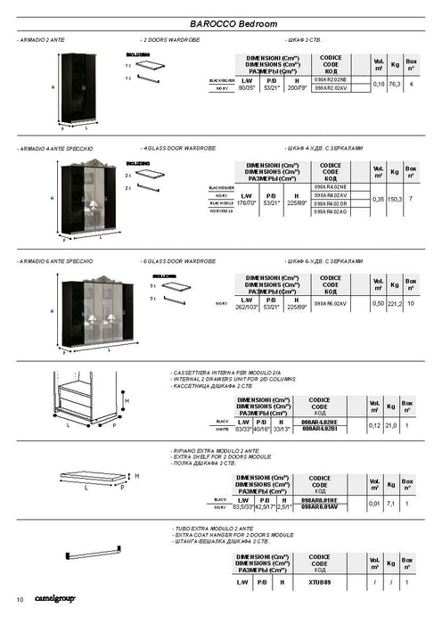 Barocco Ivory Bedroom Set - Lara Furniture