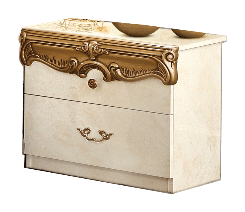 Barocco Ivory/Gold Nightstand - i39862 - Lara Furniture