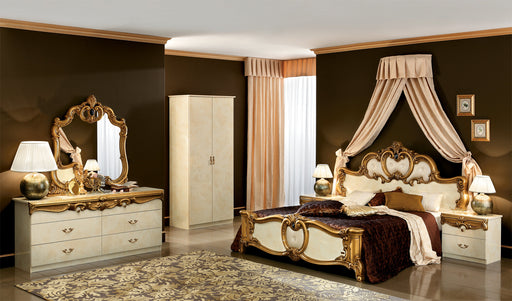 Barocco Ivory W/Gold Bedroom Set - Lara Furniture