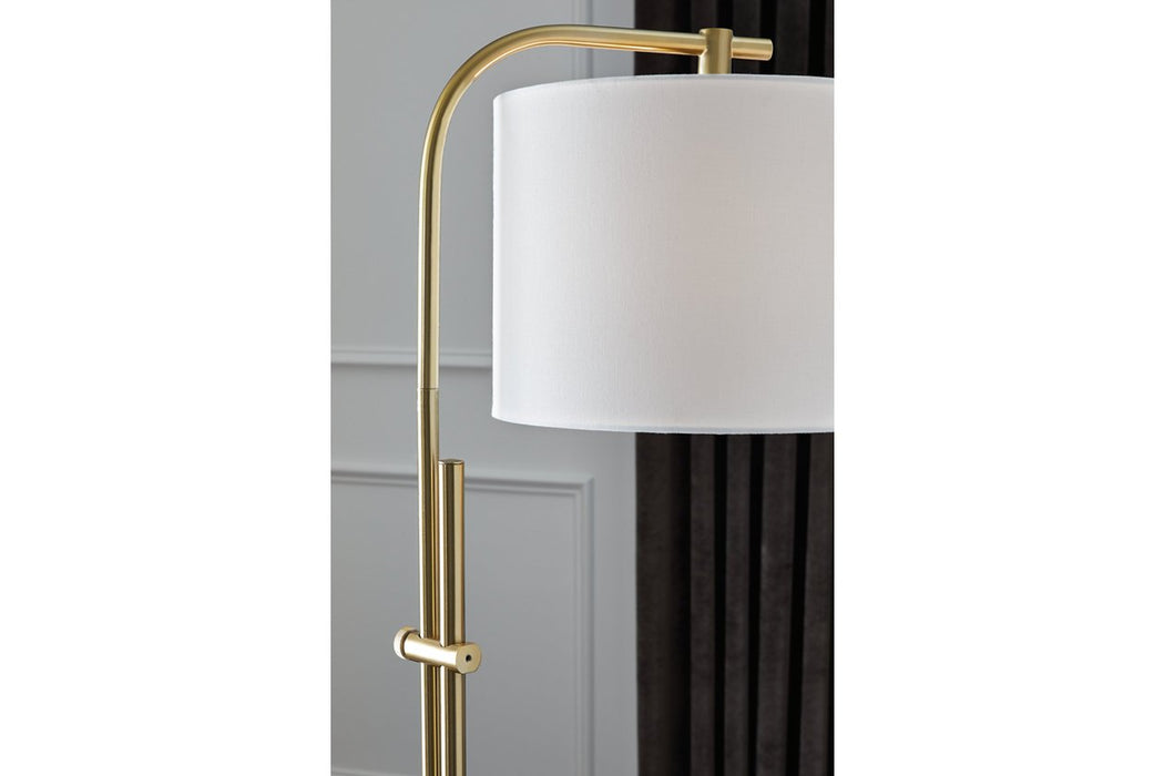 Baronvale Brass Finish Floor Lamp - L206051 - Lara Furniture