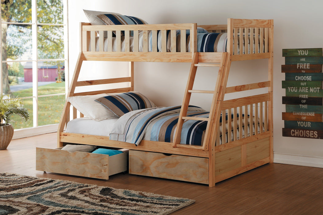 Bartly Pine Twin/Full Bunk Bed | B2043 - Lara Furniture