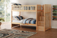 Bartly Pine Twin/Twin Reversible Step Storage Bunk Bed | B2043 - Lara Furniture