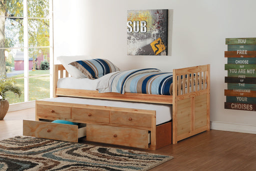 Bartly Pine Twin/Twin Trundle Captain Bed | B2043 - B2043PR-1 - Lara Furniture