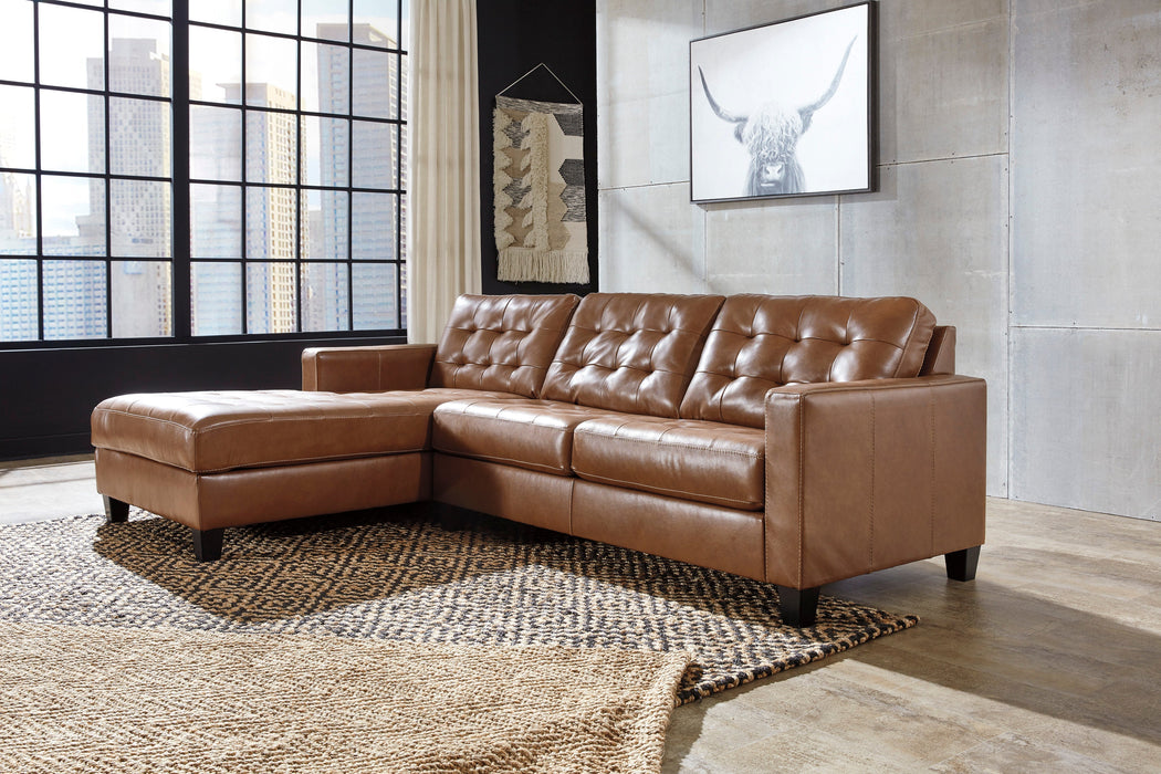 Baskove Auburn Leather LAF Sectional - Lara Furniture