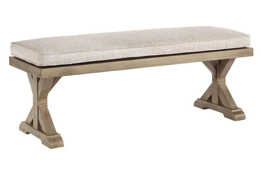 Beachcroft Beige Bench with Cushion - P791-600 - Lara Furniture