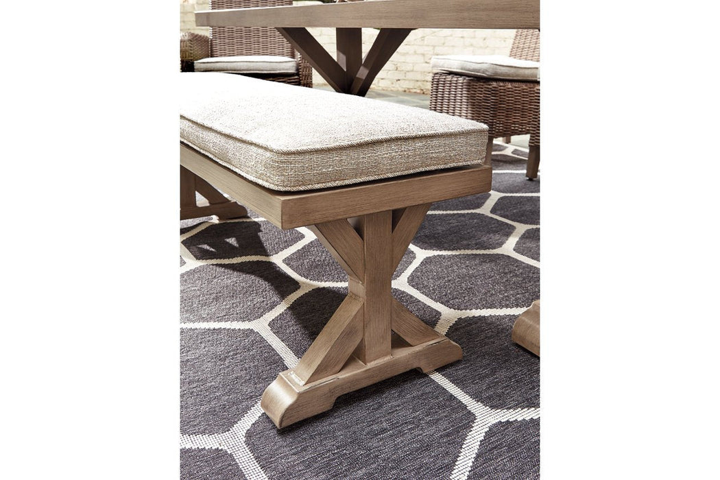 Beachcroft Beige Bench with Cushion - P791-600 - Lara Furniture