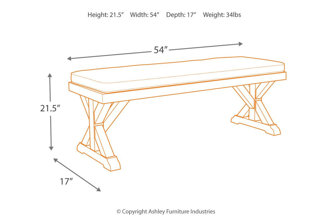 Beachcroft Beige Bench with Cushion - P791-600 - Lara Furniture