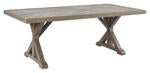 Beachcroft Beige Dining Table with Umbrella Option - P791-625 - Lara Furniture