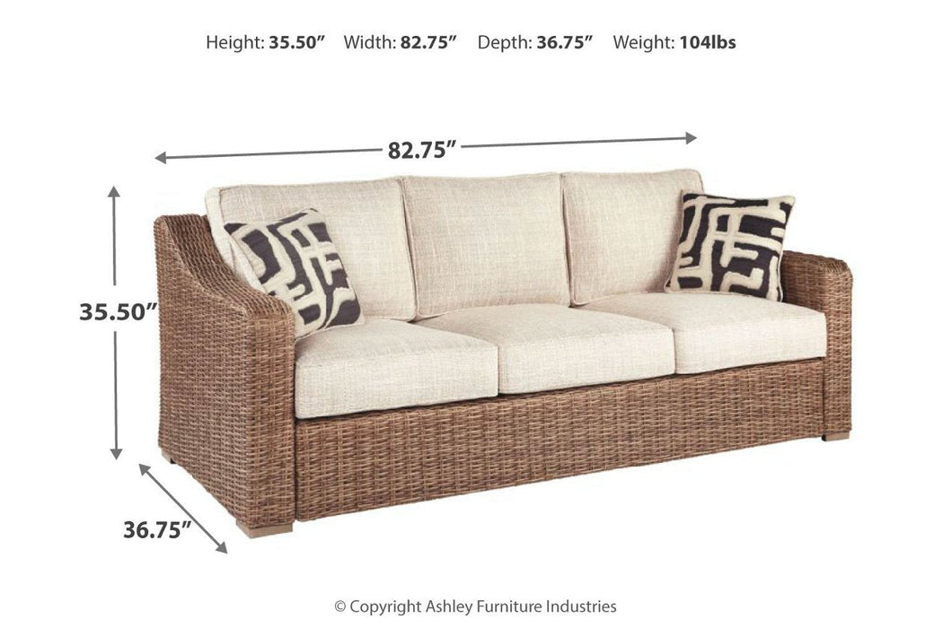 Beachcroft Beige Sofa with Cushion - P791-838 - Lara Furniture