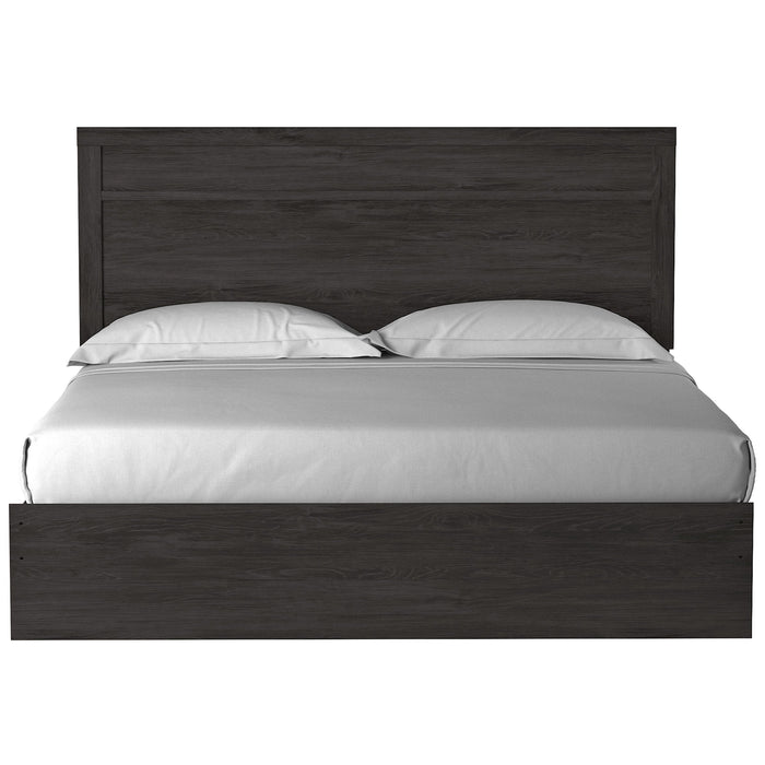 Belachime Black King Panel Bed - Lara Furniture