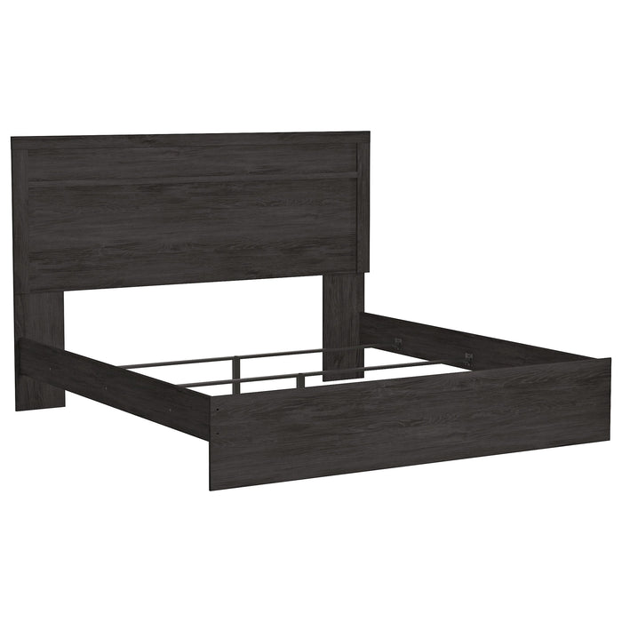 Belachime Black King Panel Bed - Lara Furniture