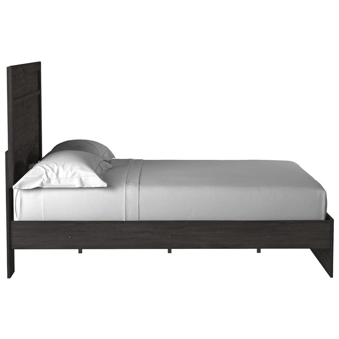 Belachime Black Queen Panel Bed - Lara Furniture