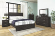 Belachime Black Queen Panel Bed - Lara Furniture