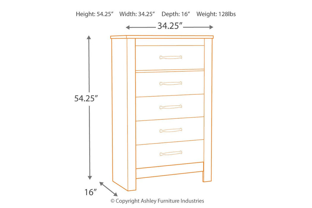 Bellaby Whitewash Chest of Drawers - B331-46 - Lara Furniture