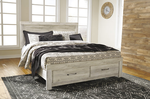 Bellaby Whitewash King Storage Platform Bed - Lara Furniture