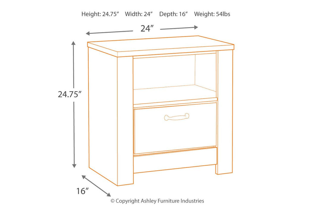 Bellaby Whitewash Nightstand - B331-91 - Lara Furniture