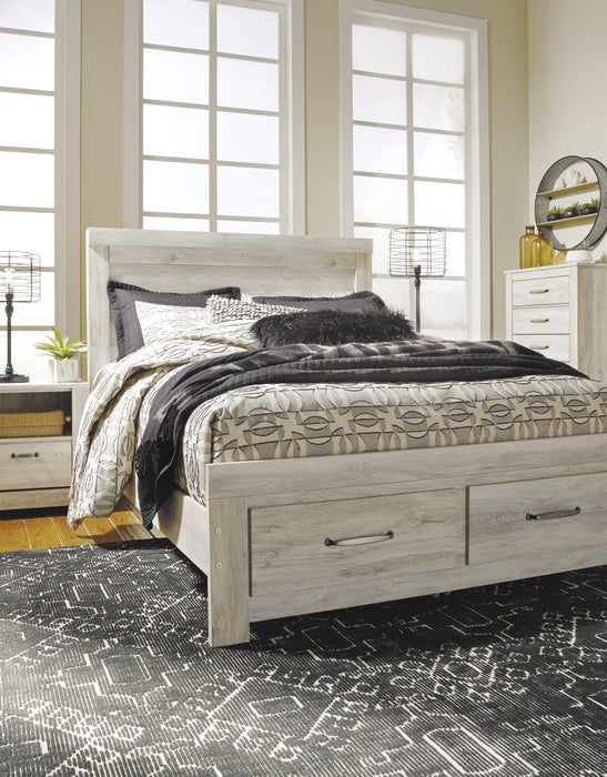 Bellaby Whitewash Queen Storage Platform Bed - Lara Furniture