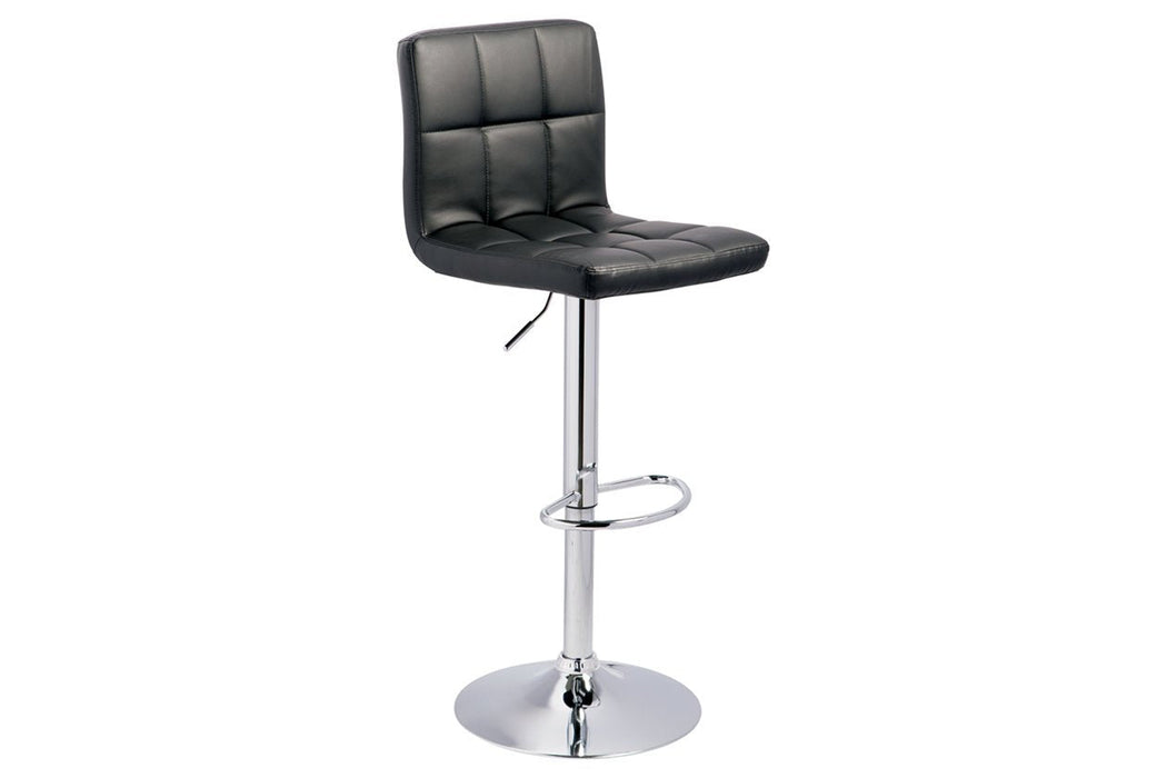 Bellatier Black/Chrome Finish Adjustable Height Bar Stool - D120-130 - Lara Furniture