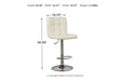 Bellatier Bone Adjustable Height Bar Stool - D120-230 - Lara Furniture