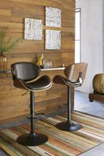 Bellatier Brown Adjustable Height Bar Stool - D120-530 - Lara Furniture