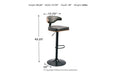 Bellatier Brown/Black Adjustable Height Bar Stool - D120-330 - Lara Furniture