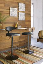 Bellatier Brown/Black Adjustable Height Bar Stool - D120-330 - Lara Furniture