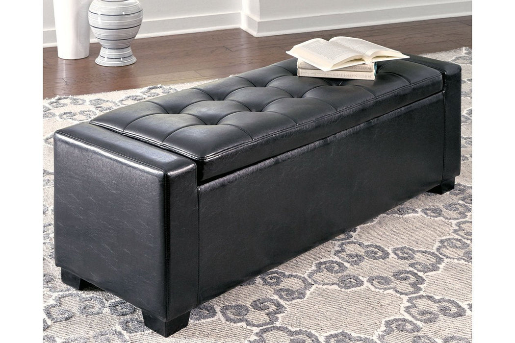 Benches Black Upholstered Storage Bench - B010-209 - Lara Furniture