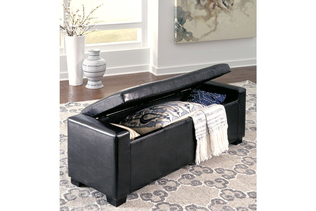 Benches Black Upholstered Storage Bench - B010-209 - Lara Furniture