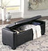 Benches Black Upholstered Storage Bench - B010-209 - Lara Furniture