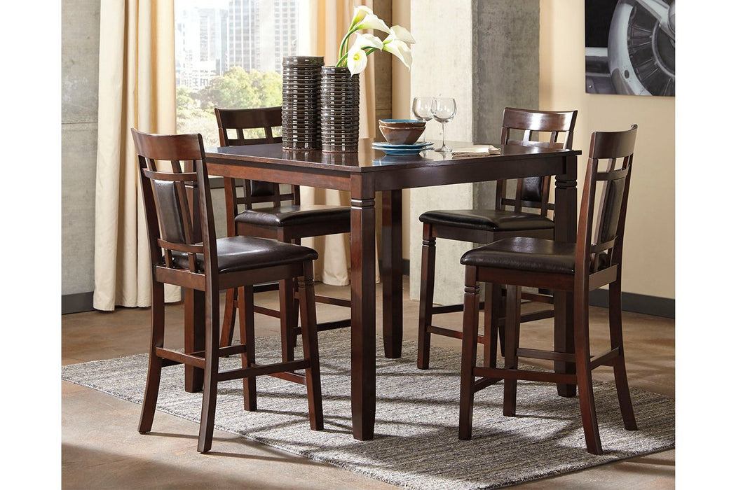 Bennox Brown Counter Height Dining Table and Bar Stools (Set of 5) - D384-223 - Lara Furniture