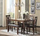 Bennox Brown Dining Table and Chairs with Bench (Set of 6) - D384-325 - Lara Furniture