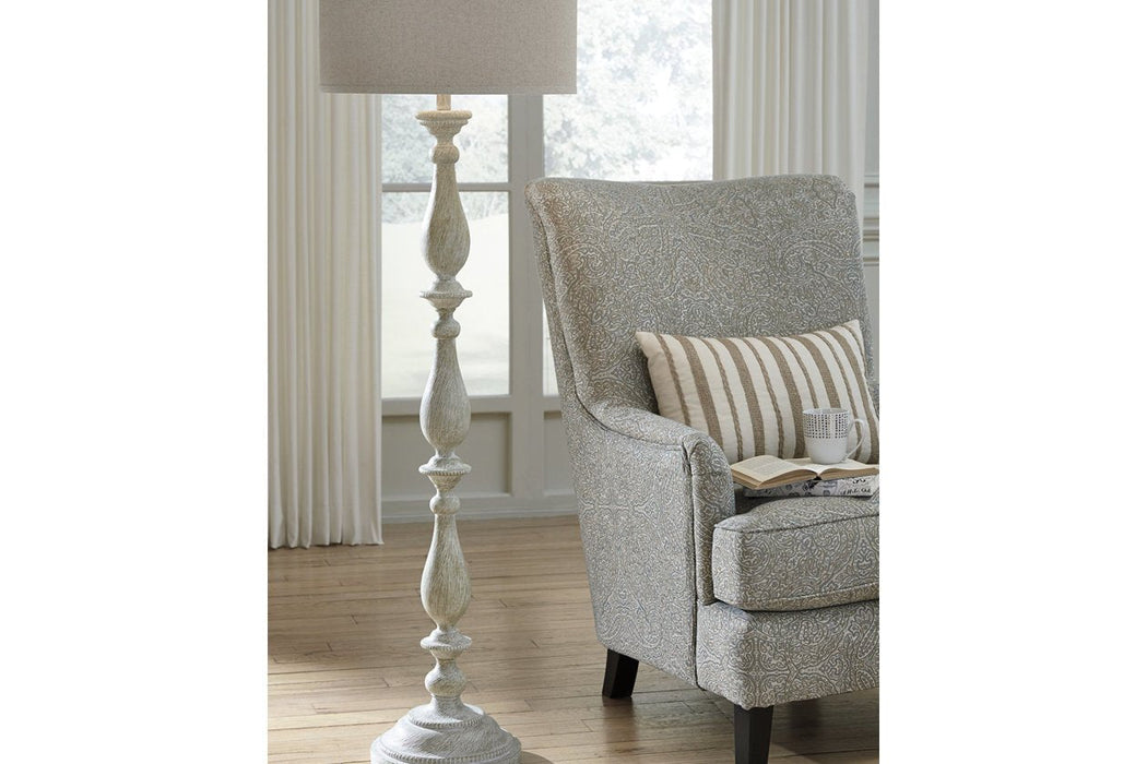 Bernadate Whitewash Floor Lamp - L235341 - Lara Furniture