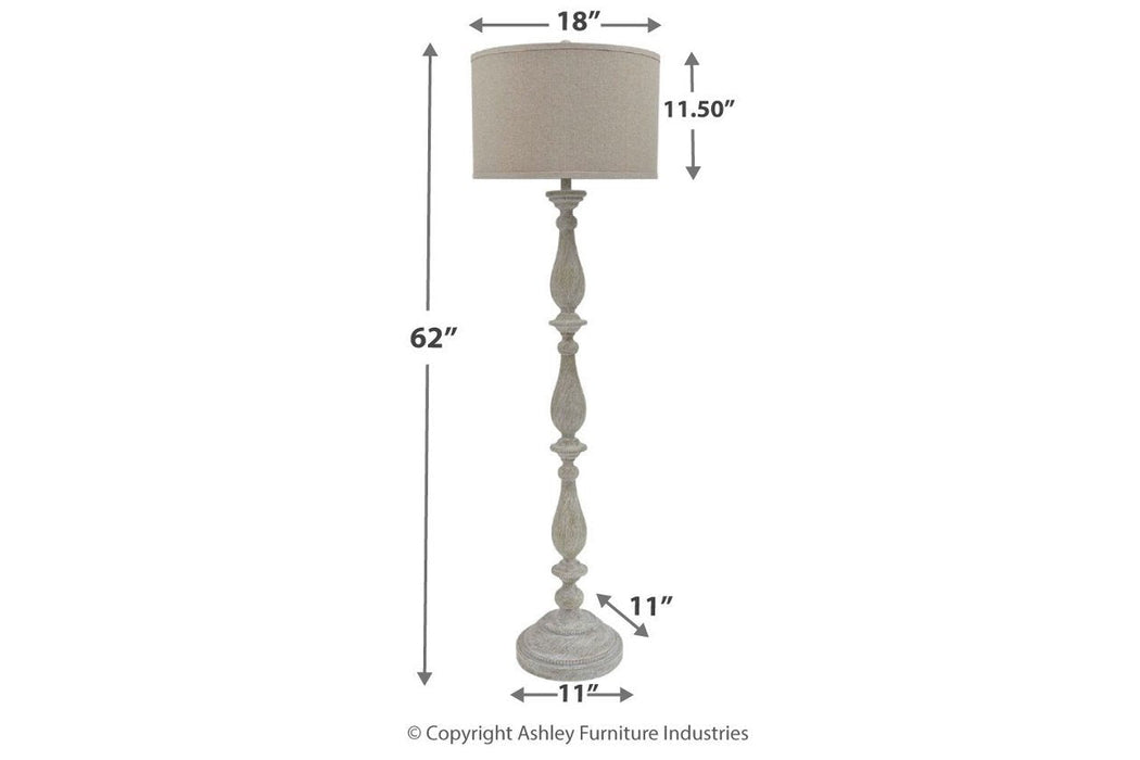 Bernadate Whitewash Floor Lamp - L235341 - Lara Furniture