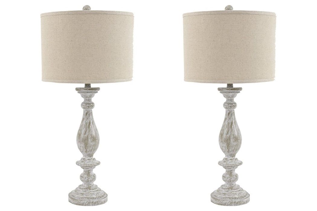 Bernadate Whitewash Table Lamp (Set of 2) - L235344 - Lara Furniture