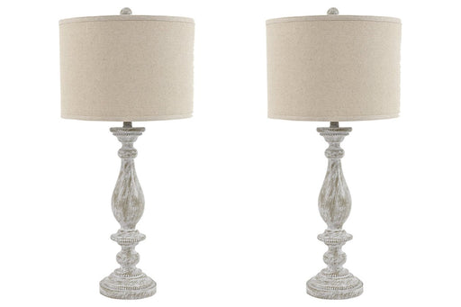 Bernadate Whitewash Table Lamp (Set of 2) - L235344 - Lara Furniture