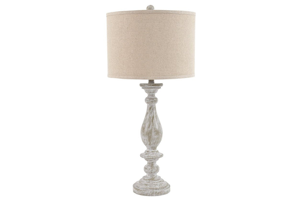 Bernadate Whitewash Table Lamp (Set of 2) - L235344 - Lara Furniture