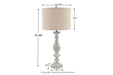 Bernadate Whitewash Table Lamp (Set of 2) - L235344 - Lara Furniture