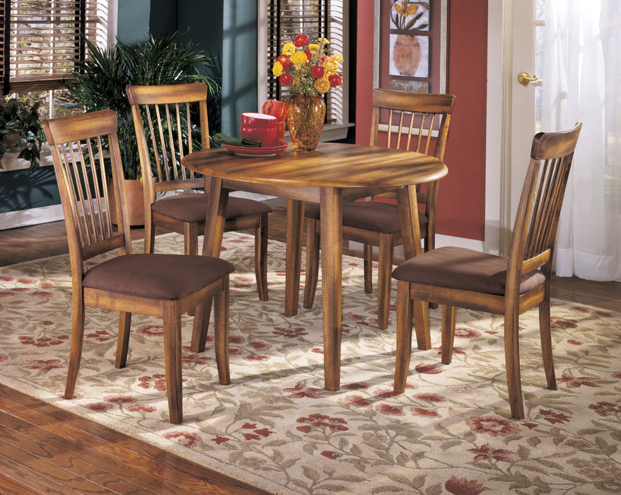 Berringer Rustic Brown Drop Leaf Dinette Set - Lara Furniture