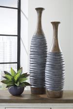 BLAYZE Antique Gray/Brown Vase (Set of 2) - A2000388 - Lara Furniture