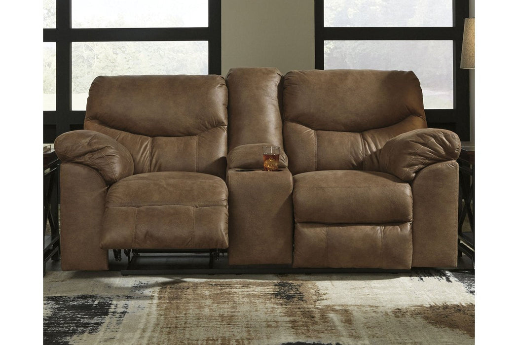 Boxberg Bark Reclining Loveseat with Console - 3380294 - Lara Furniture