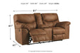 Boxberg Bark Reclining Loveseat with Console - 3380294 - Lara Furniture