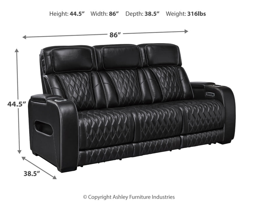 Boyington Sofa, Loveseat and Recliner in Black - PKG016539