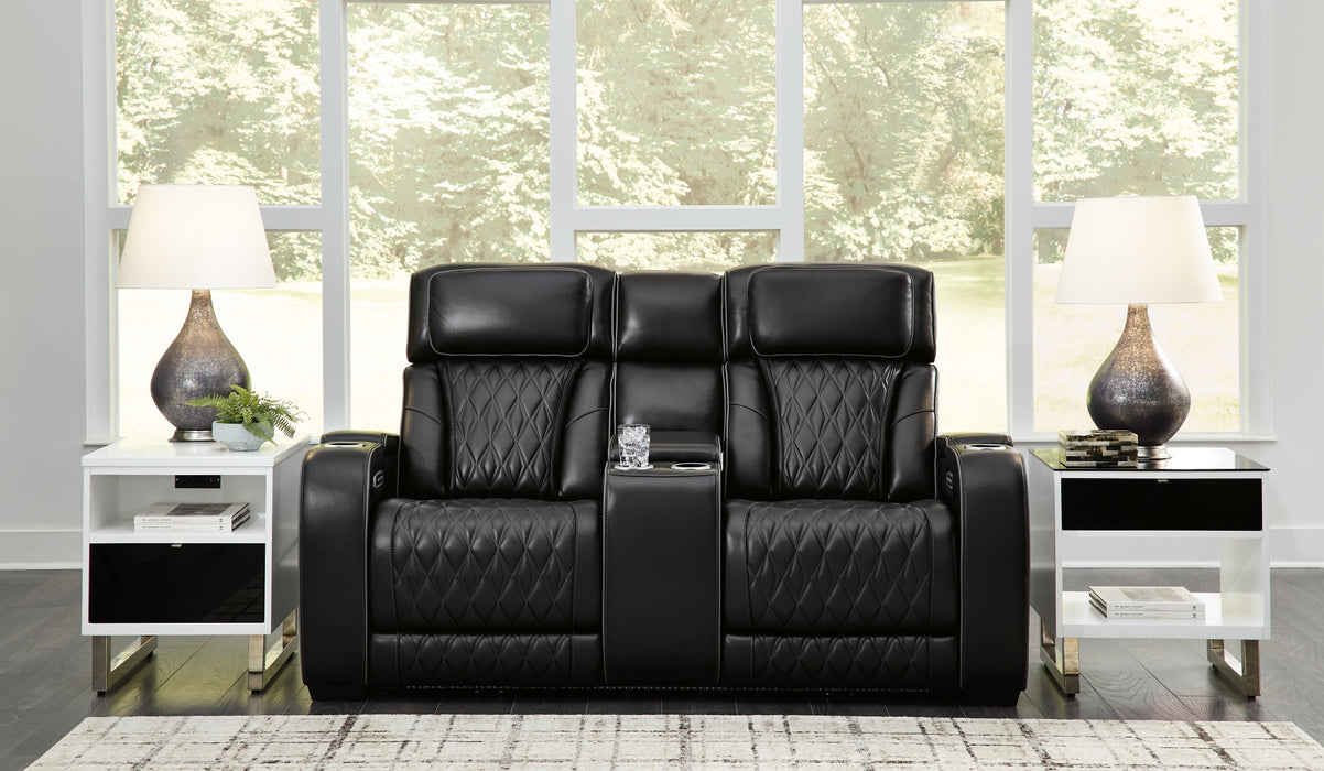 Boyington Sofa, Loveseat and Recliner in Black - PKG016539