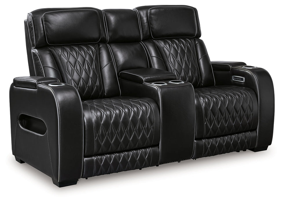 Boyington Sofa, Loveseat and Recliner in Black - PKG016539