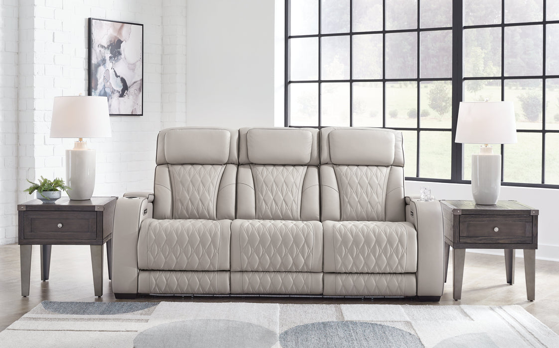 Boyington Sofa, Loveseat and Recliner in Gray - PKG016537