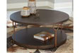 Brazburn Dark Brown/Gold Finish Coffee Table - T185-8 - Lara Furniture